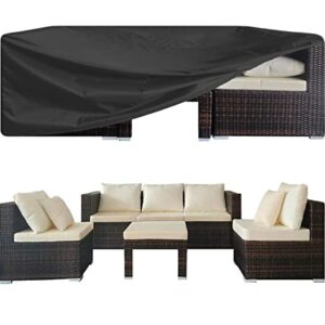 Garden Balsam Patio Furniture Cover Outdoor Table and Chair Set Covers Outdoor Dining Set Cover Outdoor Sectional Sofa Set Covers Water Resistant Rectangle 74"L X 47"D X 28"H Black