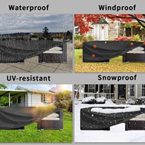 Garden Balsam Patio Furniture Cover Outdoor Table and Chair Set Covers Outdoor Dining Set Cover Outdoor Sectional Sofa Set Covers Water Resistant Rectangle 74"L X 47"D X 28"H Black