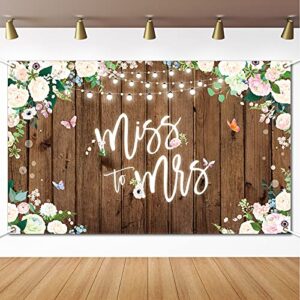 rustic floral bridal shower party decorations miss to mrs backdrop for wedding large bride to be engagement backgroud backdrop for indoor outdoor car wedding party decorations supplies