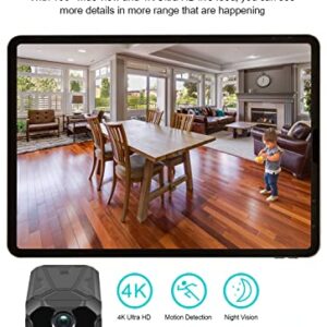 AREBI Mini Spy Camera Wireless Hidden 150 Days Standby 4K Small WiFi PIR Camera for Home Security Indoor Battery Cam with Night Vision Motion Detection