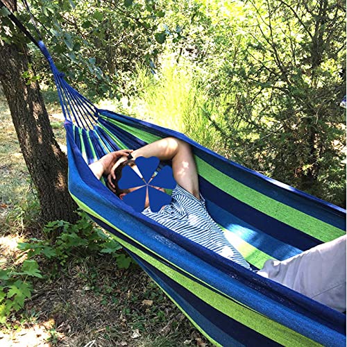 Anyoo Garden Cotton Hammock Comfortable Fabric Hammock with Tree Straps for Hanging Durable Hammock Up to 450lbs Portable Hammock with Travel Bag,Perfect for Camping Outdoor/Indoor Patio Backyard