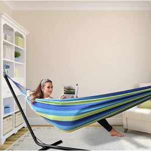 Anyoo Garden Cotton Hammock Comfortable Fabric Hammock with Tree Straps for Hanging Durable Hammock Up to 450lbs Portable Hammock with Travel Bag,Perfect for Camping Outdoor/Indoor Patio Backyard