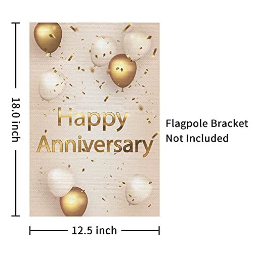 Maicaiffe Happy Anniversary Garden Flag - Wedding Anniversary / Company Anniversary Party Lawn Yard Flag, Outdoor Indoor Decor - Double Sided