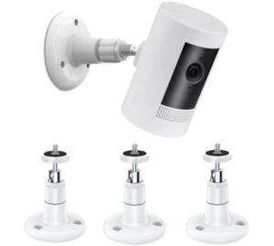 3 pack wall mount for ring camera&stick up cam wired/indoor cam//battery cam/ring plug-in hd security cam,indoor outdoor bracket for wyze cam pan/v2 /v3/outdoor, 360° adjustable mounting bracket