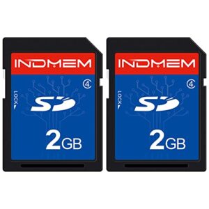indmem 2 pack sd card 2gb class 4 flash memory card 2g slc stanard secure digital cards (2pc)
