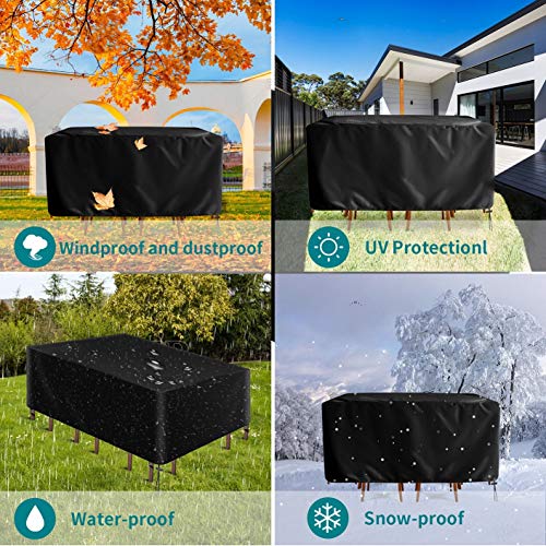 Patio Furniture Covers HioHa Outdoor Sectional Sofa Covers Outdoor Table and Chair Covers Water Resistant All Weathers, Heavy Duty 600D Oxford Fabric Rectangular Outdoor sectional Covers (96"x64"x40")