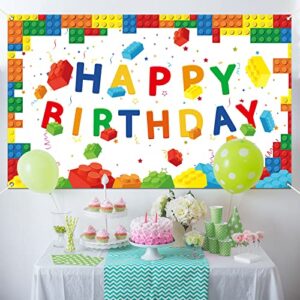 Building Blocks Party Decorations Banner Colorful Blocks Birthday Photography Backdrop Building Blocks Theme Party Supplies