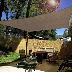 Windscreen4less Sun Shade Sail Brown 16' x 20' Rectangle Patio Permeable Fabric UV Block Outdoor Covering Canopy Perfect for Backyard, Porch, Pergola, Lawn, Garden, Pool- Customized