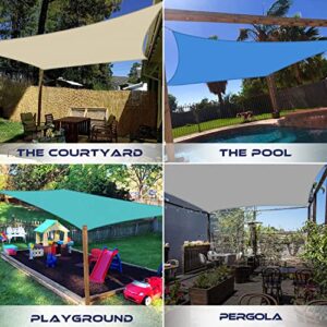 Windscreen4less Sun Shade Sail Brown 16' x 20' Rectangle Patio Permeable Fabric UV Block Outdoor Covering Canopy Perfect for Backyard, Porch, Pergola, Lawn, Garden, Pool- Customized