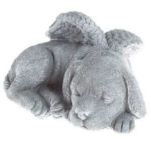 pure garden sculpture pet memorial statue, sleeping angel dog