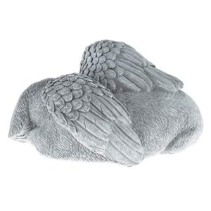 Pure Garden Sculpture Pet Memorial Statue, Sleeping Angel Dog