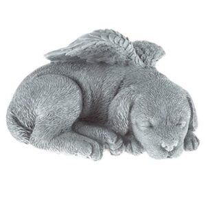 Pure Garden Sculpture Pet Memorial Statue, Sleeping Angel Dog