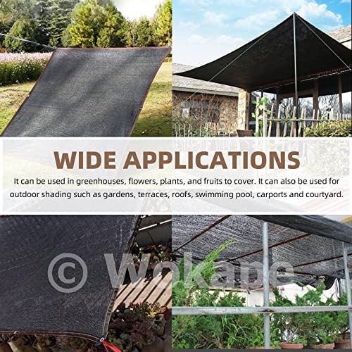 Wokape 6.6 × 9.8Ft Shade Fabric Sun Shade Cloth with Grommets, Greenhouse Garden Shade Cover Plant Shades with Elastic String