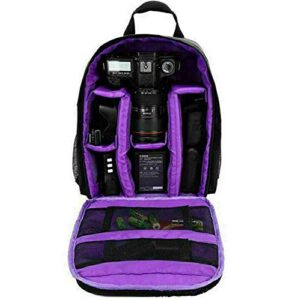 winvin waterproof slr/dslr camera backpack shoulder bag travel case for canon nikon sony digital lens (purple)