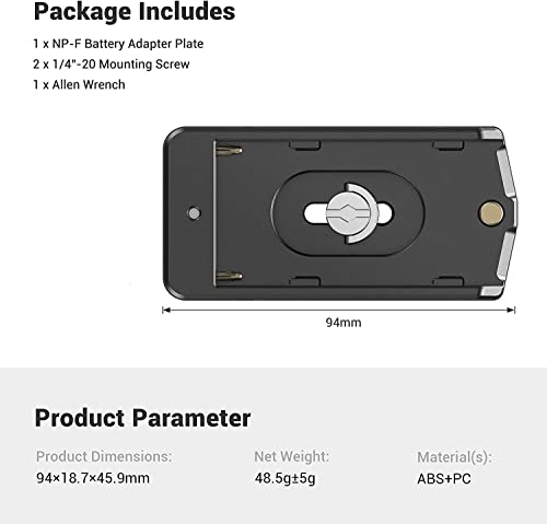 SmallRig NP-F Battery Adapter Plate Lite for Sony NP-F Battery, w/ 12V/7.4V Output Port, LED Low Battery Indicator - 3018