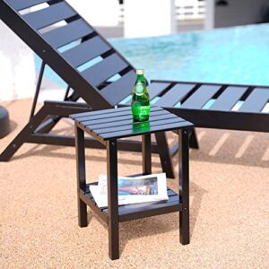 INTOBOO Outdoor Side Table,Rectangular End Table, Adirondack Small Side Tables, Patio Tables for Outside Pool Porch Deck Garden Backyard -Black