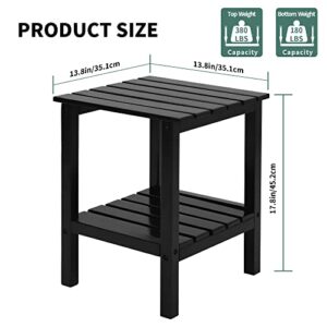 INTOBOO Outdoor Side Table,Rectangular End Table, Adirondack Small Side Tables, Patio Tables for Outside Pool Porch Deck Garden Backyard -Black