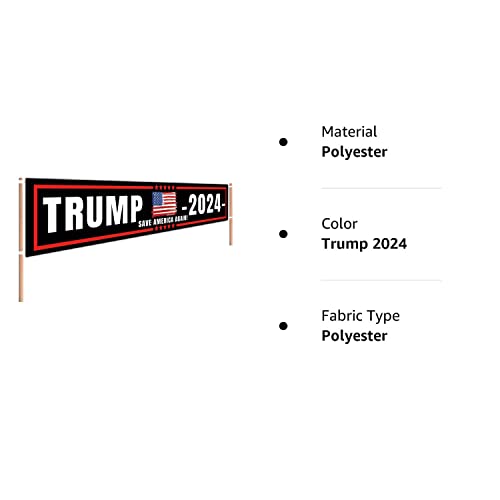 CHXSM Donald Trump 2024 Flag Trump 2024 Save America Again Sign Banner 2024 Trump Re-Elect Advertising Banner for Yard Garden Fence Outdoor Indoor Hanging Decor (9.8 X 1.6 FT)