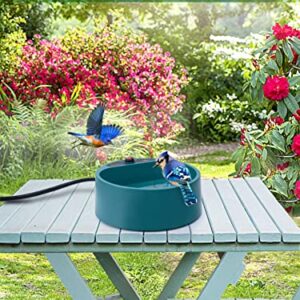 MEWTOGO Heated Bird Bath, 68 Oz Bird Baths for Outdoors 100W Deep Birdbath Heater Bird Water Feeder for Winter Garden Deck Yard Animals Wild Bird Pet Dogs Drink Water