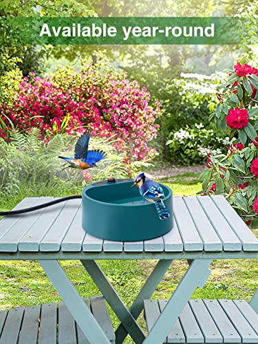 MEWTOGO Heated Bird Bath, 68 Oz Bird Baths for Outdoors 100W Deep Birdbath Heater Bird Water Feeder for Winter Garden Deck Yard Animals Wild Bird Pet Dogs Drink Water