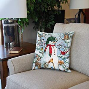 Toland Home Garden Woodland Snowman 18 x 18 Inch Decorative Indoor Pillow Case Only (2-Pack)