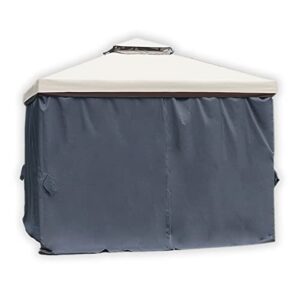 sunshine outdoor replacement gazebo curtains 4 panels with zipper for garden patio yard (10’x10′, grey)(curtains only)