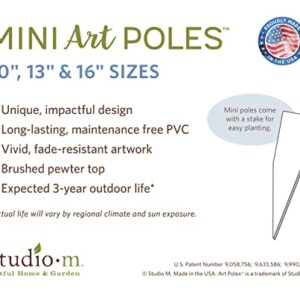 Studio M Choose Your Friends 13" Mini Art Pole Small Decorative Indoor/Outdoor Garden Post, Great Gift, Stake Included for Easy Installation, No Digging - Made in The USA