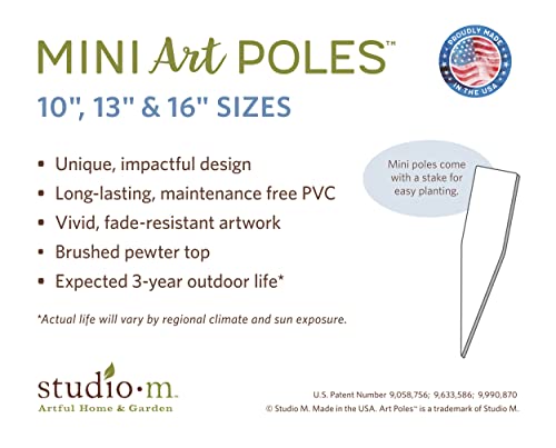 Studio M Choose Your Friends 13" Mini Art Pole Small Decorative Indoor/Outdoor Garden Post, Great Gift, Stake Included for Easy Installation, No Digging - Made in The USA