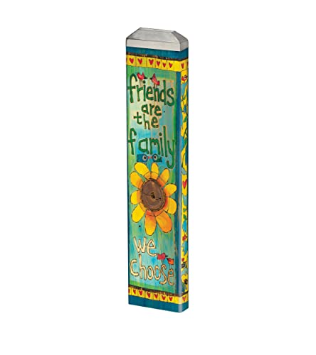 Studio M Choose Your Friends 13" Mini Art Pole Small Decorative Indoor/Outdoor Garden Post, Great Gift, Stake Included for Easy Installation, No Digging - Made in The USA