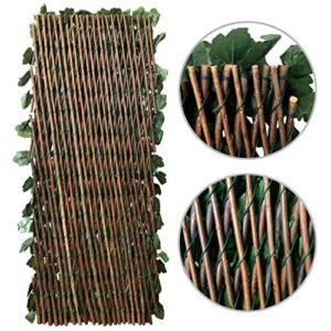 Garden Land Artificial Leaf Faux Ivy Expandable/Stretchable Privacy Fence Screen (2PC,Ivy)…