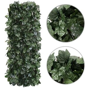 Garden Land Artificial Leaf Faux Ivy Expandable/Stretchable Privacy Fence Screen (2PC,Ivy)…