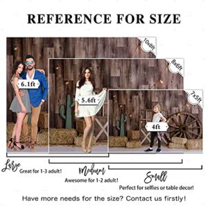 Allenjoy 10x8ft Western Cowboy Backdrop for Portrait Photography Pictures Wild West Wooden House Barn Door Vintage Kids Boy Child Baby Shower Birthday Party Supplies Decorations Background Banner Prop