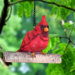 claratut mini red cardinal bird ornament on a tree for outdoor indoor use,tree statue figurines garden decor 4.7l x4h
