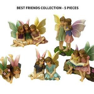 PRETMANNS Fairies for Fairy Garden - Garden Fairy Figurines - Garden Fairies for a Miniature Fairy Garden - Adorable Sitting Fairy Garden Fairies - 1 Piece Sister Fairies