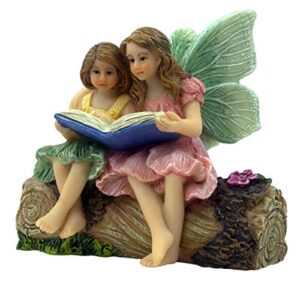 pretmanns fairies for fairy garden – garden fairy figurines – garden fairies for a miniature fairy garden – adorable sitting fairy garden fairies – 1 piece sister fairies
