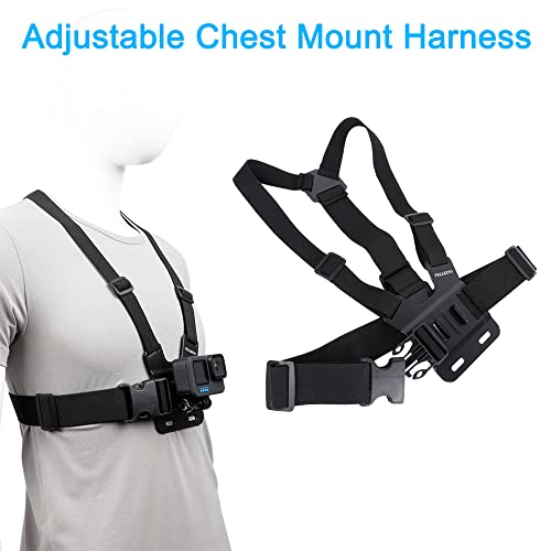 Accessories Set for GoPro Hero 11/10/9/8/7/6/5/4,New Quick Release Head Strap Mount + Chest Mount Harness + Backpack Clip Holder + 360°Rotating Wrist Strap