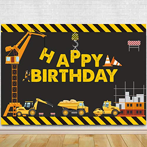 Construction Theme Birthday Party Photography Backdrop - Dump Truck Birthday Background Cake Table Boy Birthday Decorations