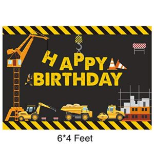 Construction Theme Birthday Party Photography Backdrop - Dump Truck Birthday Background Cake Table Boy Birthday Decorations