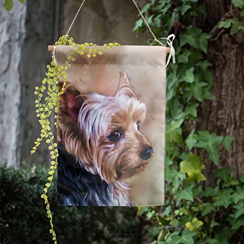 Yorkie Dog Garden Flag Welcome - Dogs House Flags Yorkshire Flags Double Sided Dog Welcome Outdoor Seasonal Flags Small Yorkie Mom Banners and Flags 12x18