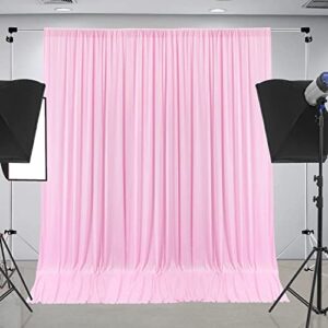 10 ft x 10 ft wrinkle free pink backdrop curtain panels, polyester photography backdrop drapes, wedding party home decoration supplies