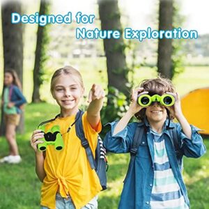 Binoculars for Kids, Gifts for 3-12 Year Boys Girls, Compact Kids Binoculars 8x21 High-Resolution for Bird Watching, Camping, Exploration, Hiking, Hunting, Sports Events and Safari Park (Green)