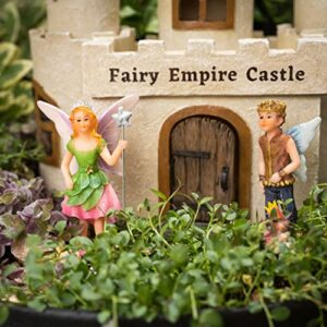 PRETMANNS Fairy Houses for Fairy Gardens - an Adorable Fairy Garden Castle with Outdoor Fairy Garden Accessories - Fairy House & Fairies for Fairy Garden - Fairy House Kit & Prince & Princess Fairies