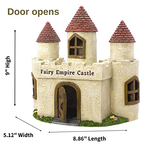 PRETMANNS Fairy Houses for Fairy Gardens - an Adorable Fairy Garden Castle with Outdoor Fairy Garden Accessories - Fairy House & Fairies for Fairy Garden - Fairy House Kit & Prince & Princess Fairies