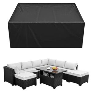 icover patio furniture cover, 76″x76″ square/round patio table cover, easy on/off, waterproof dustproof cover for outdoor dining table set, sectional sofa set