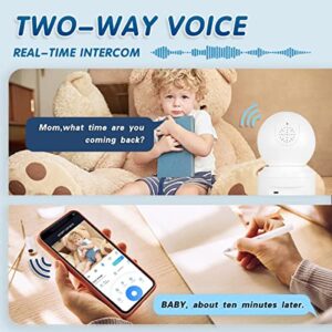 Indoor Security Camera, 2K HD Pan/Tilt Wireless Pet Camera for Baby Monitor, 5G & 2.4G WiFi Home Security Camera for Dog/Nanny, Night Vision, Siren, Compatible with Alexa & Google 2Pcs (64G SD Card)