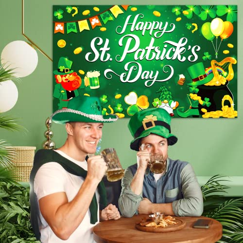 St Patricks Day Backdrop, 71" X 43" Happy St Patricks Day Banner St Patricks Day Decorations Shamrock Irish Luck Day Saint Patrick's Day Banner St Patrick Backdrop St Patrick's Day Party Supplies