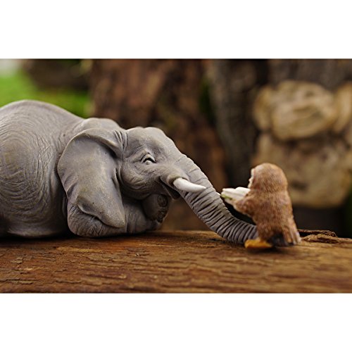 Top Collection Miniature Garden Elephant Reading Book with Owl