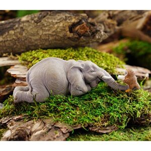 Top Collection Miniature Garden Elephant Reading Book with Owl