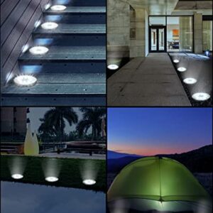 UFOND 12 Pack Solar Ground Lights，Outdoor Waterproof LED Solar Garden Lights, Disk Lights for Lawn Pathway Yard Walkway Driveway Patio Deck, Solar Lights (Cold White)