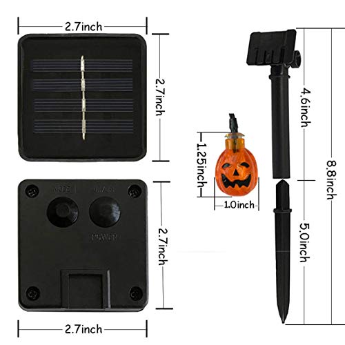 SEMILITS Solar String Lights Outdoor 30LED Yard Decorations with 3D Pumpkin Garden Decor for Halloween Christmas Lights